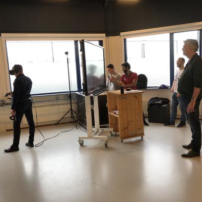 person using VR